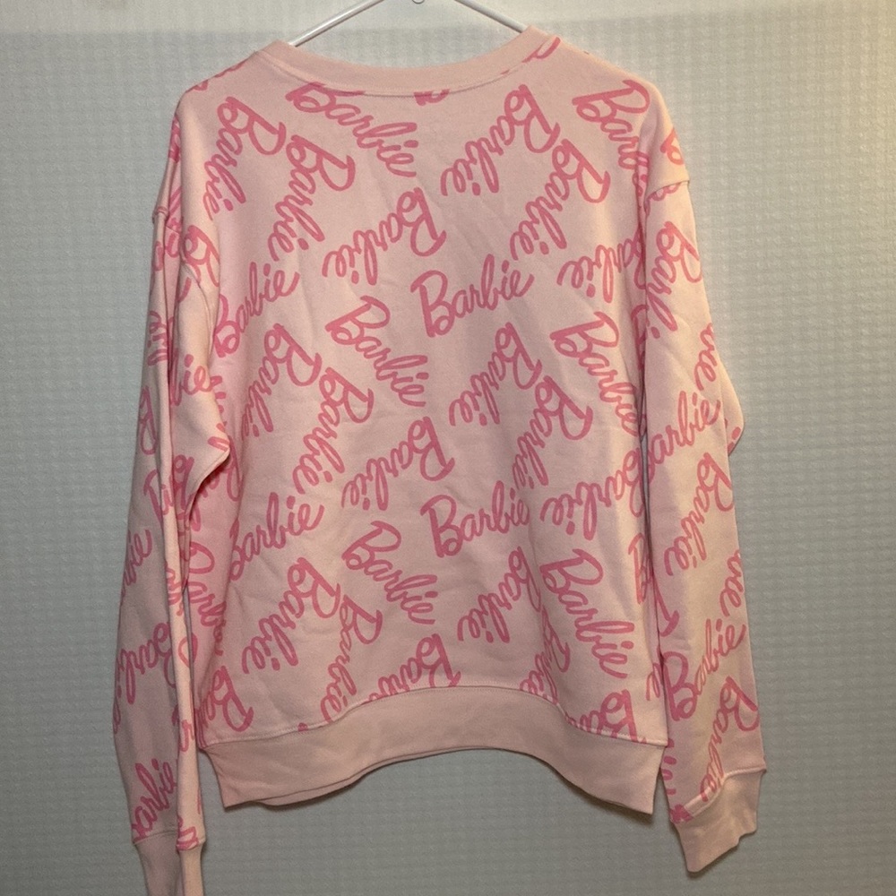 ⚓️NWOT Barbie Print All Over Pink Sweatshirt Women